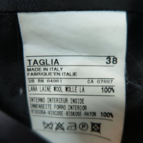 VTG OF Benetton Wool Tweed Blazer Gray Plaid Shoulder Pads Women's Italy 38 US 4 - Picture 11 of 11